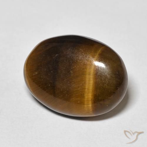 Ojo de Tigre Marrón cálido natural de 8.66 ct, Ovalada, Opaco