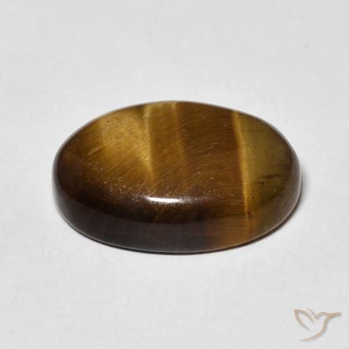 Ojo de Tigre Marrón cálido natural de 8.66 ct, Ovalada, Opaco