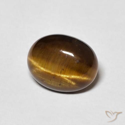 Ojo de Tigre Marrón cálido natural de 1.68 ct, Ovalada, Opaco