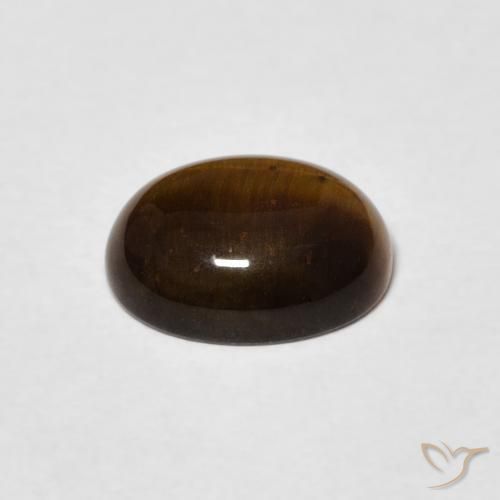 Ojo de Tigre Marrón cálido natural de 1.68 ct, Ovalada, Opaco