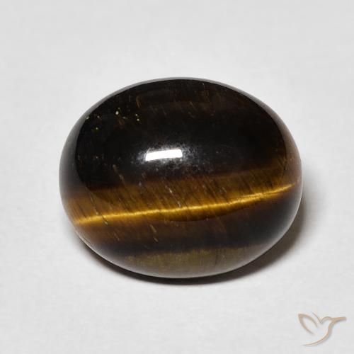 4.79ct Natural Medium Dark-Brown Ojo de Tigre, Ovalada, Opaco