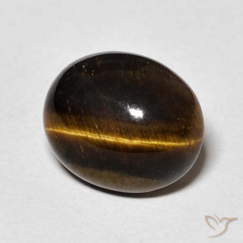 Ojo de Tigre Medium Dark-Brown natural de 4.79 ct, Ovalada, Opaco
