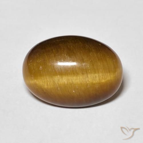 4.52ct Natural Marrón amarillento Ojo de Tigre, Ovalada, Opaco
