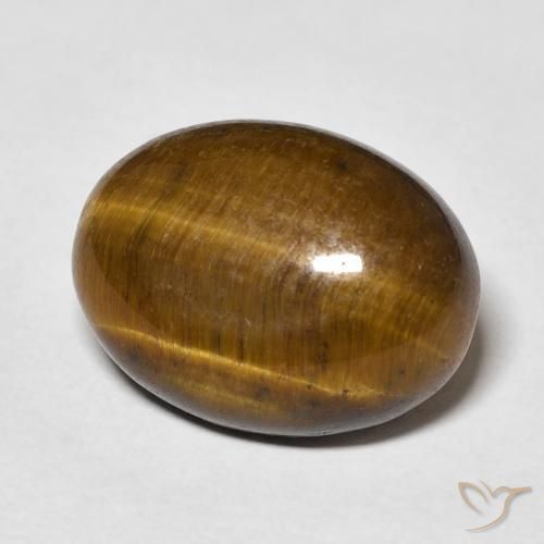 Ojo de Tigre Marrón dorado natural de 9.46 ct, Ovalada, Opaco