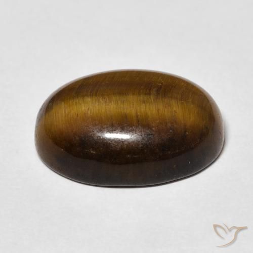 Ojo de Tigre Marrón dorado natural de 9.46 ct, Ovalada, Opaco