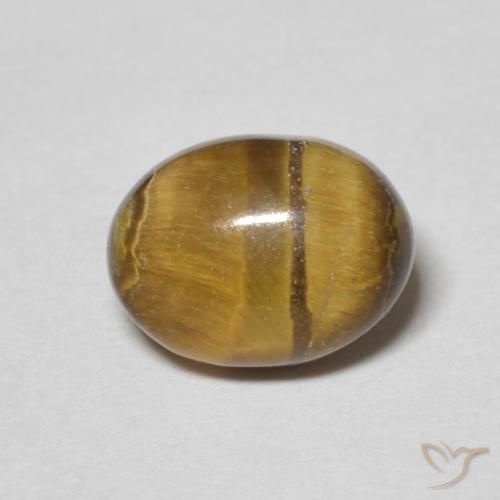 1.60ct Natural Marrón cálido Ojo de Tigre, Ovalada, Opaco