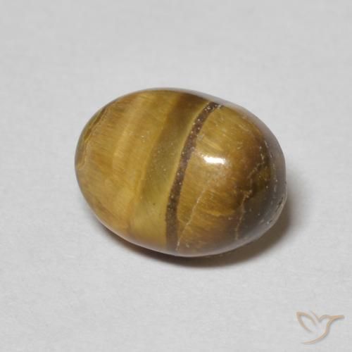 Ojo de Tigre Marrón cálido natural de 1.60 ct, Ovalada, Opaco