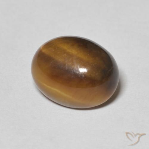 Ojo de Tigre Marrón cálido natural de 3.12 ct, Ovalada, Opaco