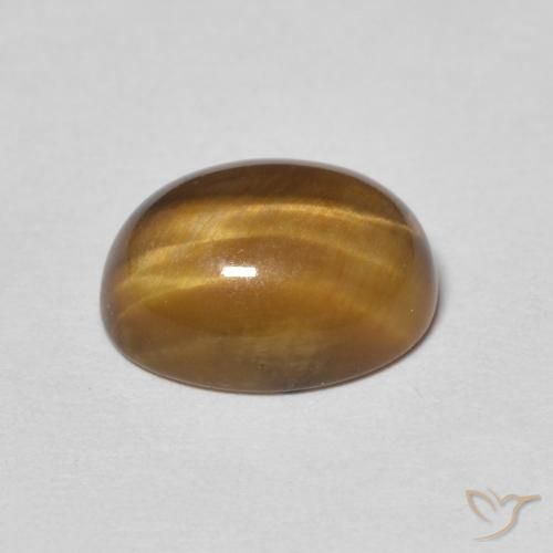 Ojo de Tigre Marrón cálido natural de 3.12 ct, Ovalada, Opaco