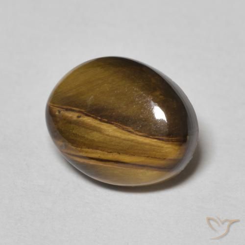 Ojo de Tigre Marrón dorado natural de 3.27 ct, Ovalada, Opaco
