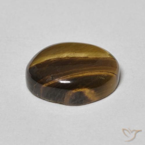 Ojo de Tigre Marrón dorado natural de 3.27 ct, Ovalada, Opaco