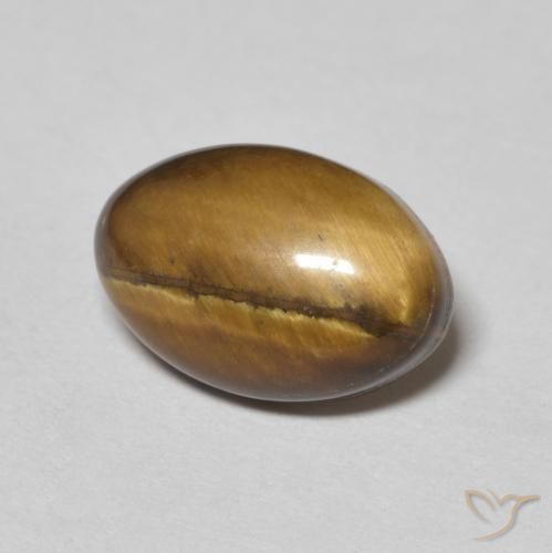 Ojo de Tigre Marrón amarillento natural de 3.78 ct, Ovalada, Opaco