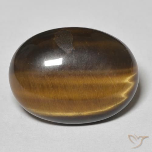 14.88ct Natural Marrón dorado Ojo de Tigre, Ovalada, Opaco