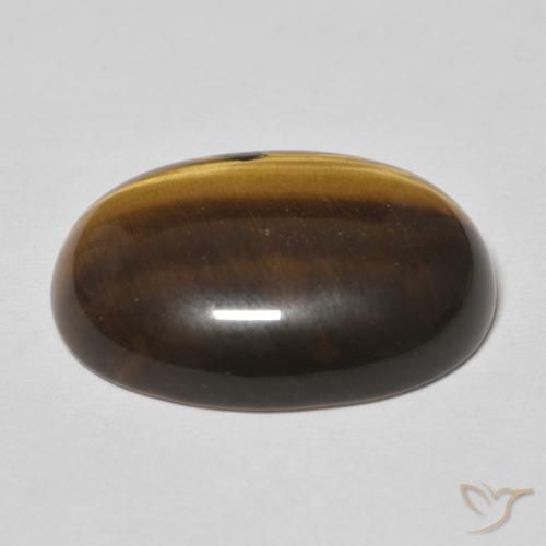 Ojo de Tigre Marrón dorado natural de 14.88 ct, Ovalada, Opaco