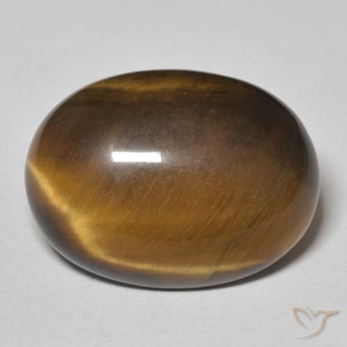 13.59ct Natural Marrón dorado Ojo de Tigre, Ovalada, Opaco