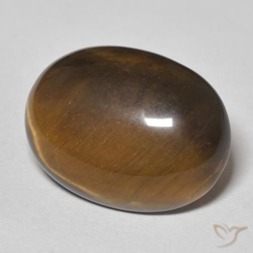 Ojo de Tigre Marrón dorado natural de 13.59 ct, Ovalada, Opaco
