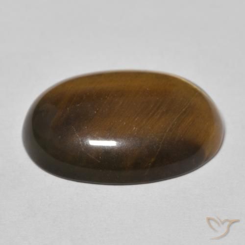 Ojo de Tigre Marrón dorado natural de 13.59 ct, Ovalada, Opaco
