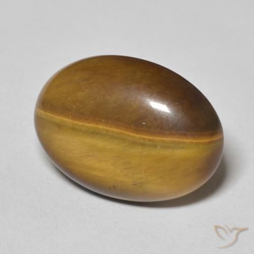 Ojo de Tigre Marrón cálido natural de 9.64 ct, Ovalada, Opaco
