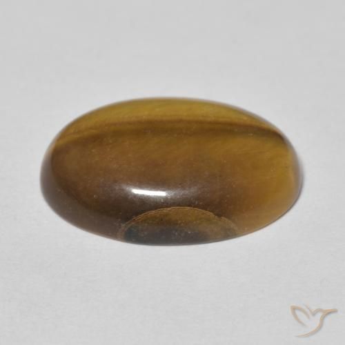Ojo de Tigre Marrón cálido natural de 9.64 ct, Ovalada, Opaco