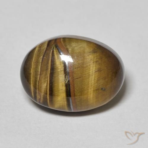 6.95ct Natural Marrón amarillento Ojo de Tigre, Ovalada, Opaco