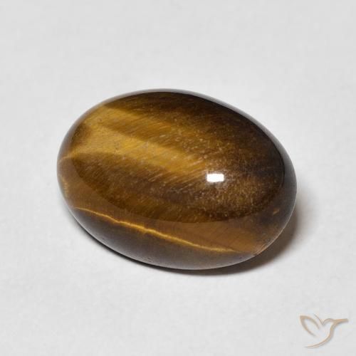 Ojo de Tigre Marrón medio natural de 6.35 ct, Ovalada, Opaco