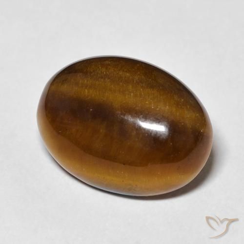 Ojo de Tigre Marrón cálido natural de 11.06 ct, Ovalada, Opaco