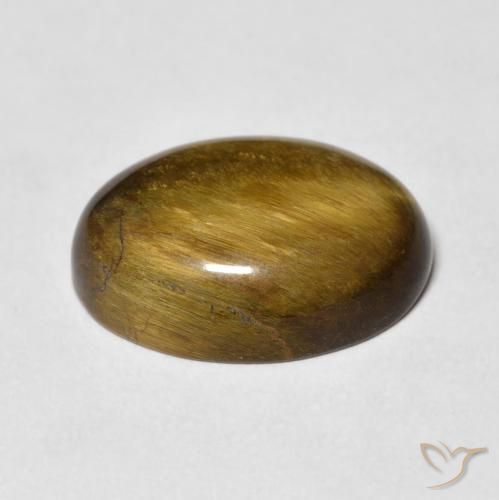 Ojo de Tigre Marrón dorado natural de 8.99 ct, Ovalada, Opaco