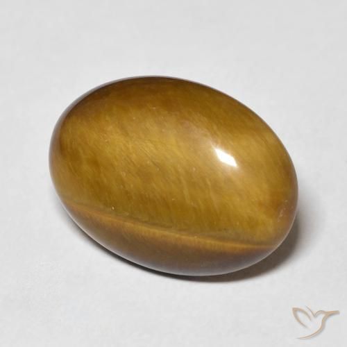 Ojo de Tigre Marrón medio natural de 9.25 ct, Ovalada, Opaco