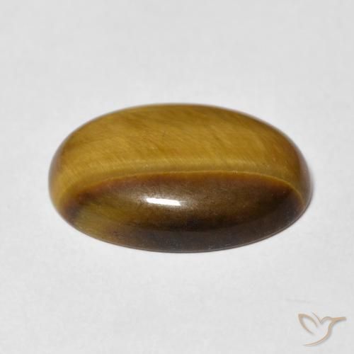 Ojo de Tigre Marrón medio natural de 9.25 ct, Ovalada, Opaco