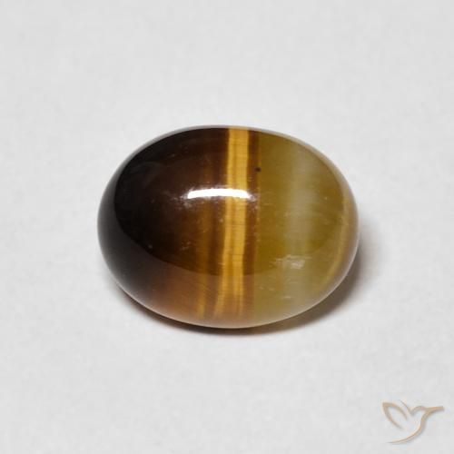 1.82ct Natural Marrón dorado Ojo de Tigre, Ovalada, Opaco