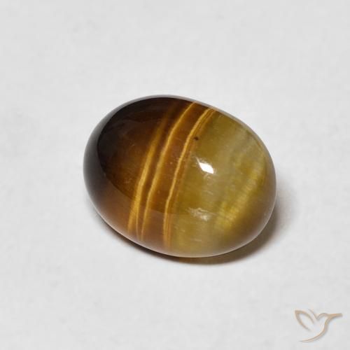 Ojo de Tigre Marrón dorado natural de 1.82 ct, Ovalada, Opaco