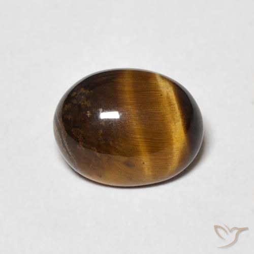 1.71ct Natural Marrón amarillento Ojo de Tigre, Ovalada, Opaco
