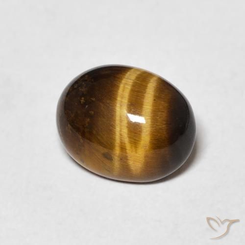 Ojo de Tigre Marrón amarillento natural de 1.71 ct, Ovalada, Opaco
