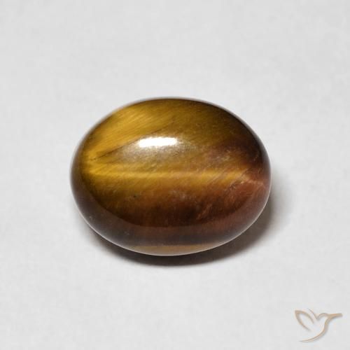 3.31ct Natural Marrón jengibre Ojo de Tigre, Ovalada, Opaco