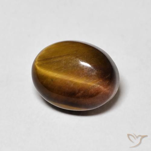 Ojo de Tigre Marrón jengibre natural de 3.31 ct, Ovalada, Opaco