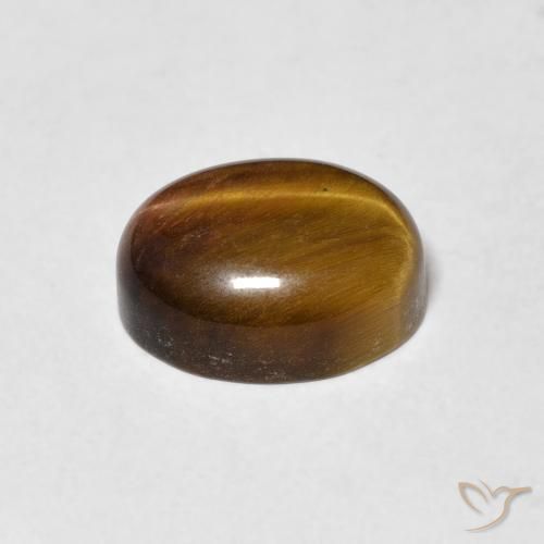 Ojo de Tigre Marrón jengibre natural de 3.31 ct, Ovalada, Opaco