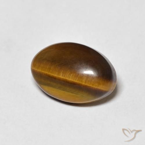 Ojo de Tigre Marrón cálido natural de 4.04 ct, Ovalada, Opaco