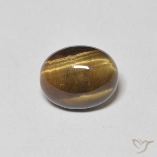 3.85ct Natural Marrón dorado Ojo de Tigre, Ovalada, Opaco