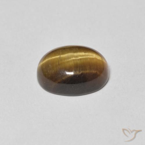 Ojo de Tigre Marrón dorado natural de 3.85 ct, Ovalada, Opaco