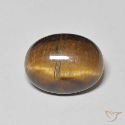 10.44ct Natural Marrón medio Ojo de Tigre, Ovalada, Opaco
