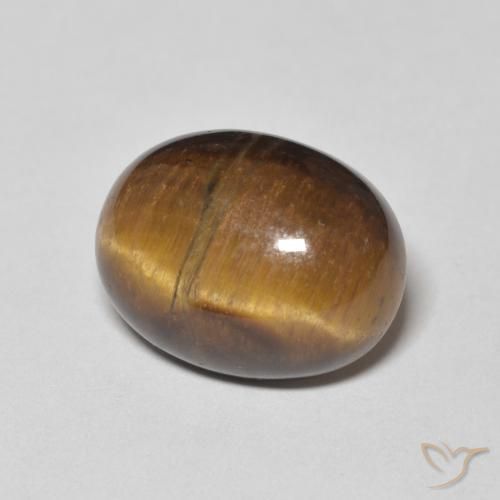Ojo de Tigre Marrón medio natural de 10.44 ct, Ovalada, Opaco