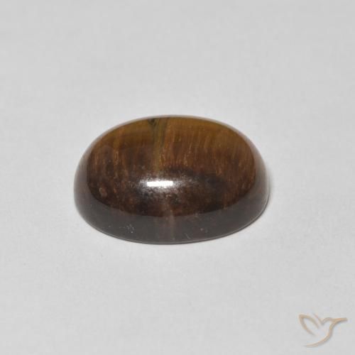 Ojo de Tigre Marrón medio natural de 10.44 ct, Ovalada, Opaco