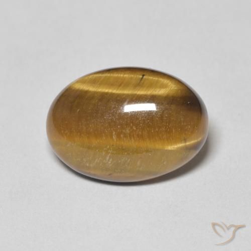 5.46ct Natural Marrón amarillento Ojo de Tigre, Ovalada, Opaco