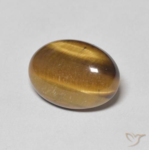 Ojo de Tigre Marrón amarillento natural de 5.46 ct, Ovalada, Opaco