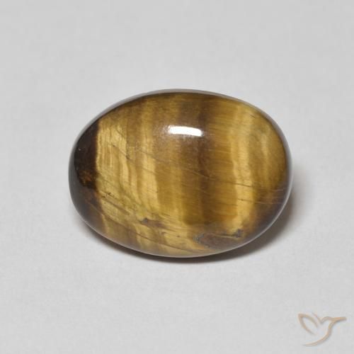 8.10ct Natural Marrón amarillento Ojo de Tigre, Ovalada, Opaco