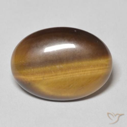 9.15ct Natural Marrón medio Ojo de Tigre, Ovalada, Opaco