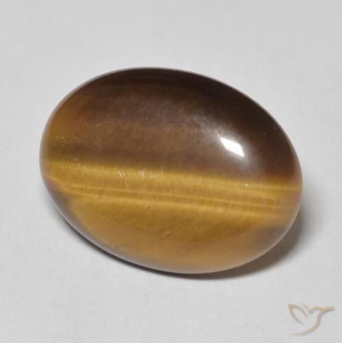 Ojo de Tigre Marrón medio natural de 9.15 ct, Ovalada, Opaco