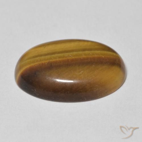 Ojo de Tigre Marrón medio natural de 9.15 ct, Ovalada, Opaco