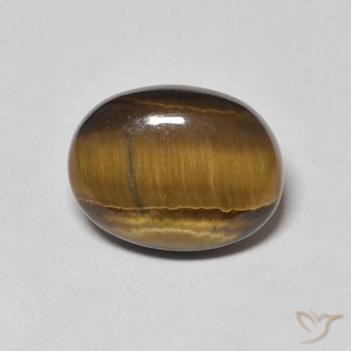 8.99ct Natural Marrón medio Ojo de Tigre, Ovalada, Opaco