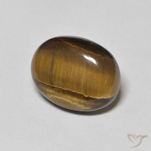 Ojo de Tigre Marrón medio natural de 8.99 ct, Ovalada, Opaco